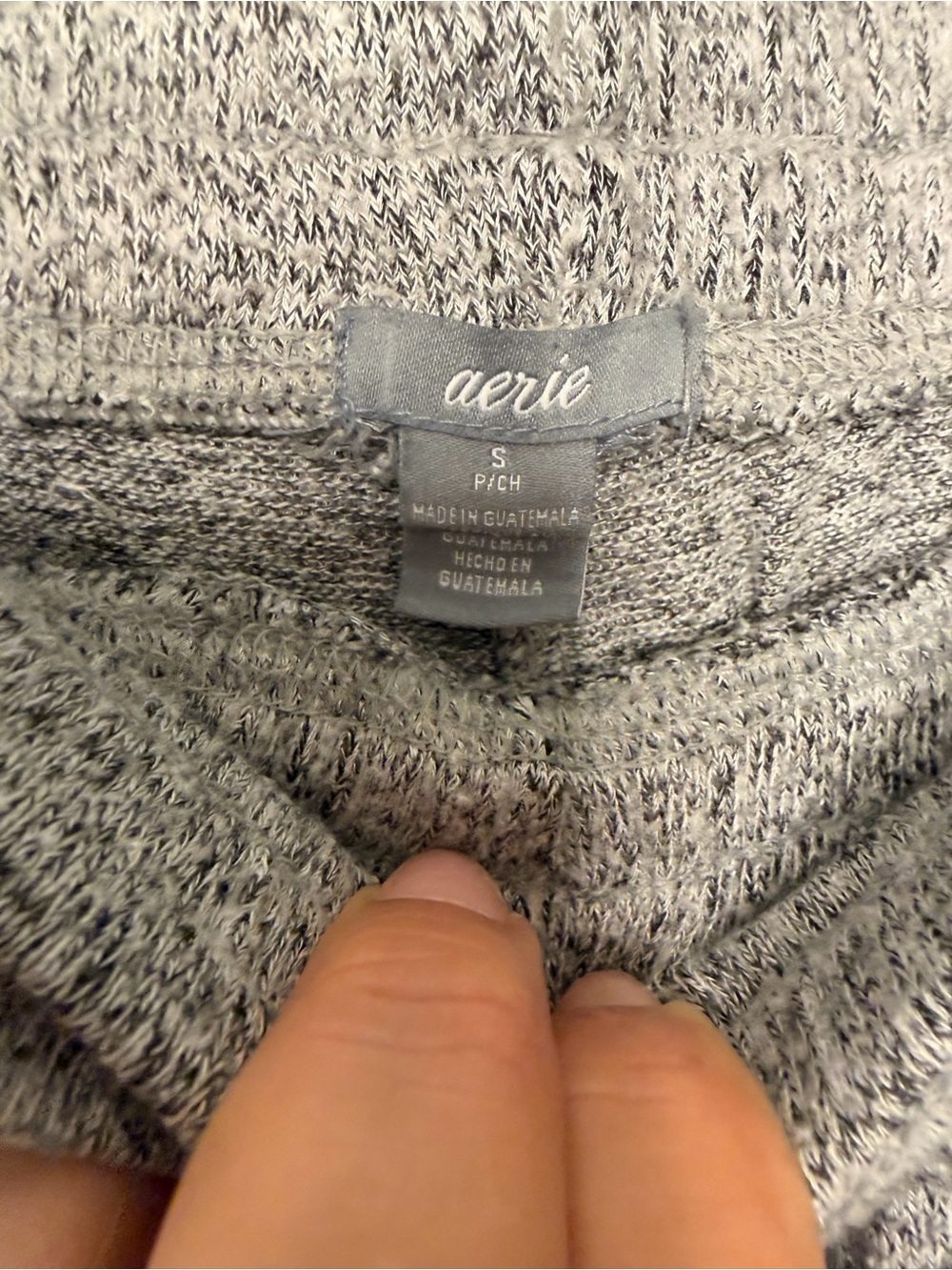 aerie Light Gray Knit Joggers with Drawstring - Picture 2 of 5